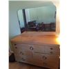 Image 1 : Large Wooden Dresser with Mirror Attached