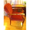 Image 3 : Elegant Maroon Wooden and Velvet Chair