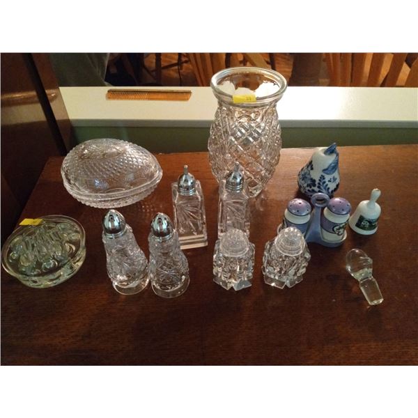 Collection of Crystal/Ceramic Salt and Pepper Shakers