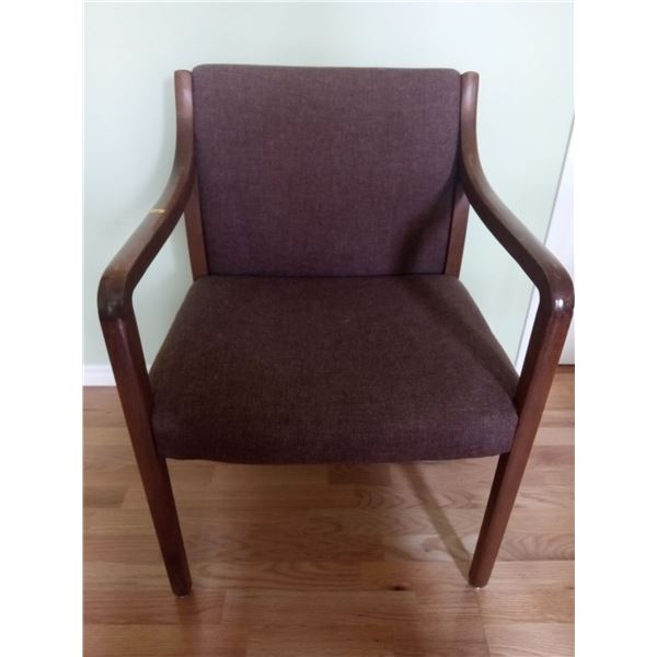 Wooden and Material Maroon Chair