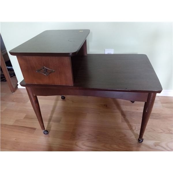 Low Wooden Side Table with Drawer