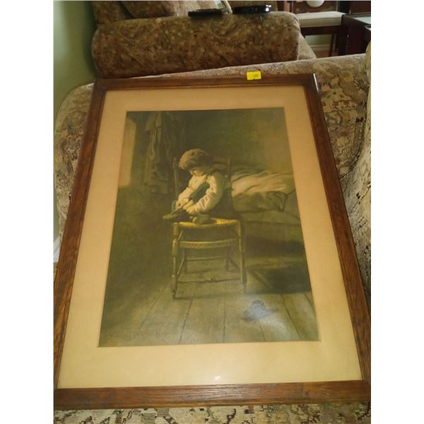 Boy Tying Shoe Print