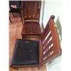 Image 2 : Wooden Rocking Chair and Wooden Chair with Distressed Leather Seat