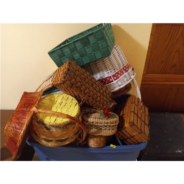 Bin of Wicker Baskets