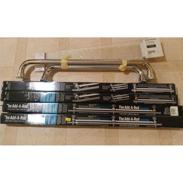 Collection of Add-A-Rod's and Handles for Bathroom