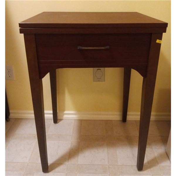 Wooden Side Table with Fake Drawer