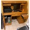 Image 2 : Beautiful Wooden Roller Desk with Cabinets (**NOT INCLUDING CONTENTS**)