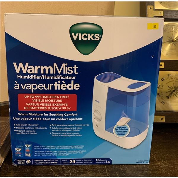 Vicks WarmMist Humidifier IN BOX
