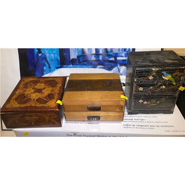 Collection of Mini Wooden Jewelry Boxes