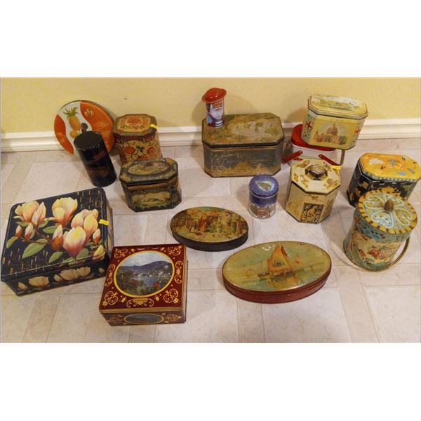 Collection of Tin Decorative Boxes