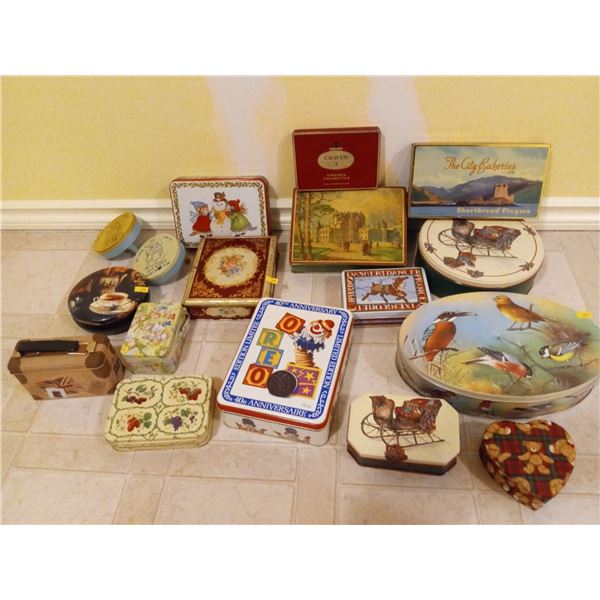 Collection of Tin  Decorative Boxes