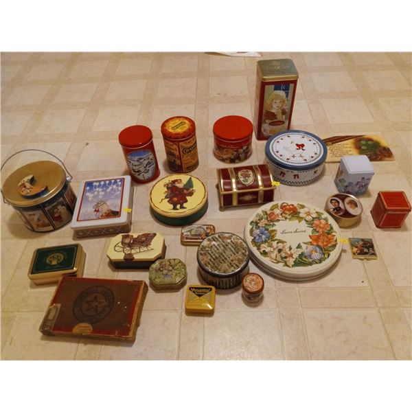 Collection of Tin Decorative Boxes