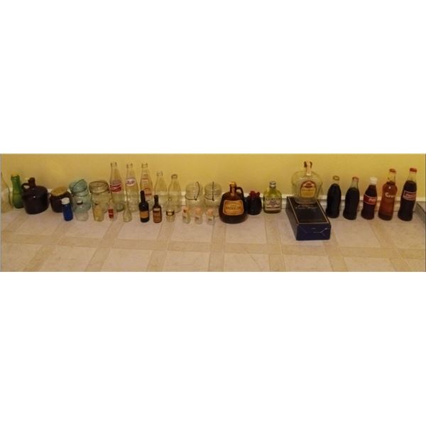 Mass Collection of Various Glass Bottles - Including Coca-Cola Bottles, Liquor Bottles and More