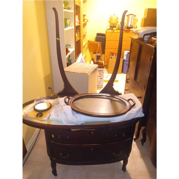 Wooden Dresser with Mirror As Is