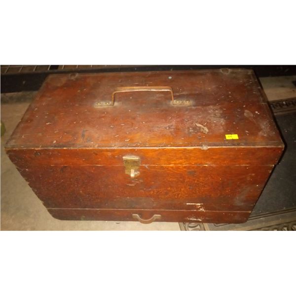 Wooden Toolbox with Tools Inside