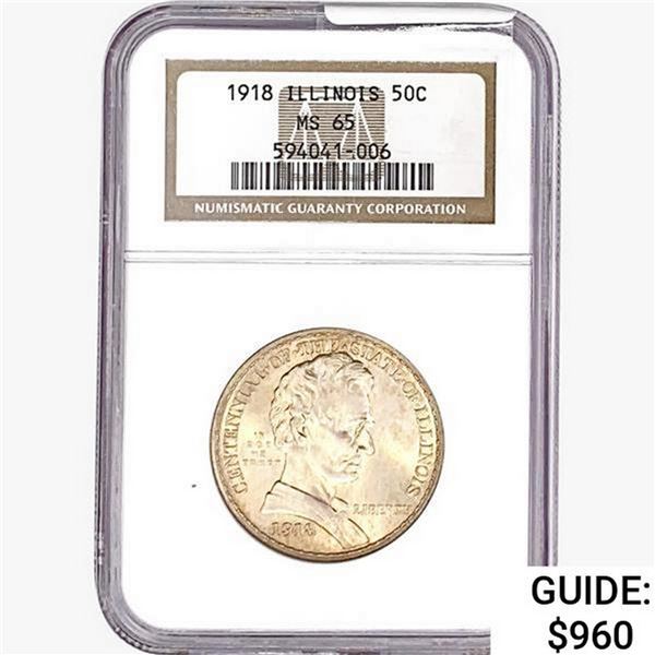1918 Illinois Half Dollar NGC MS65
