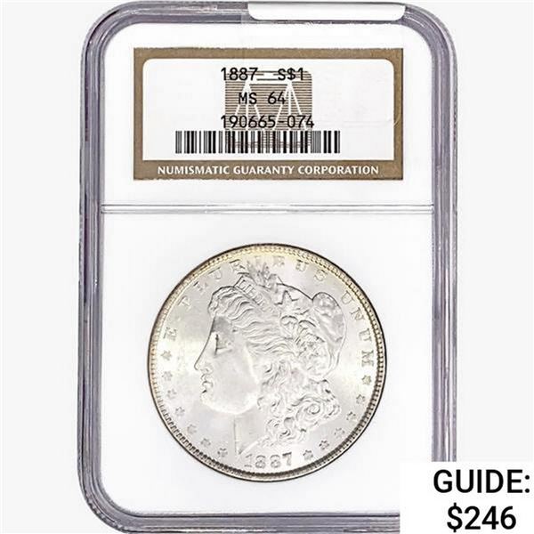 1887 Morgan Silver Dollar NGC MS64
