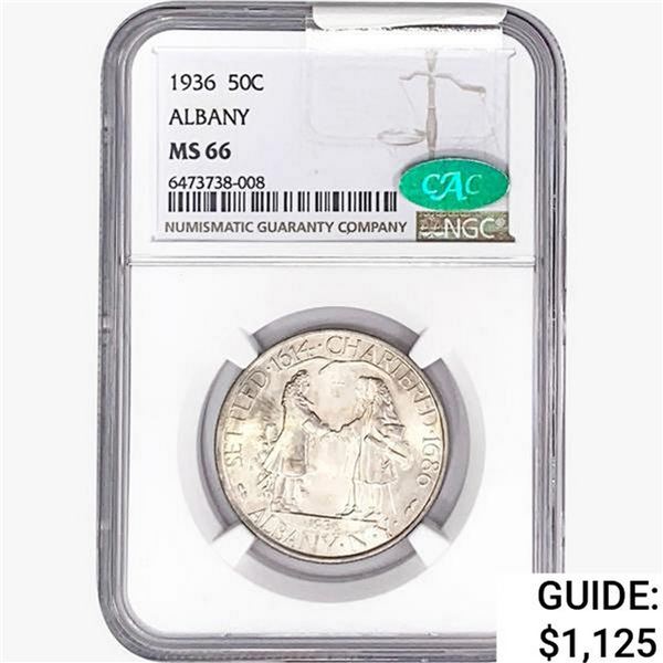 1936 CAC Albany Half Dollar NGC MS66