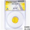 1911 $2.50 Gold Quarter Eagle ANACS AU55