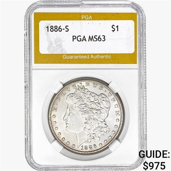 1886-S Morgan Silver Dollar PGA MS63