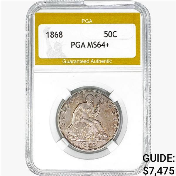 1868 Seated Liberty Half Dollar PGA MS64+