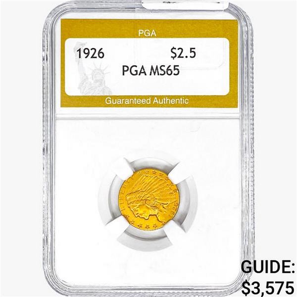 1926 $2.50 Gold Quarter Eagle PGA MS65