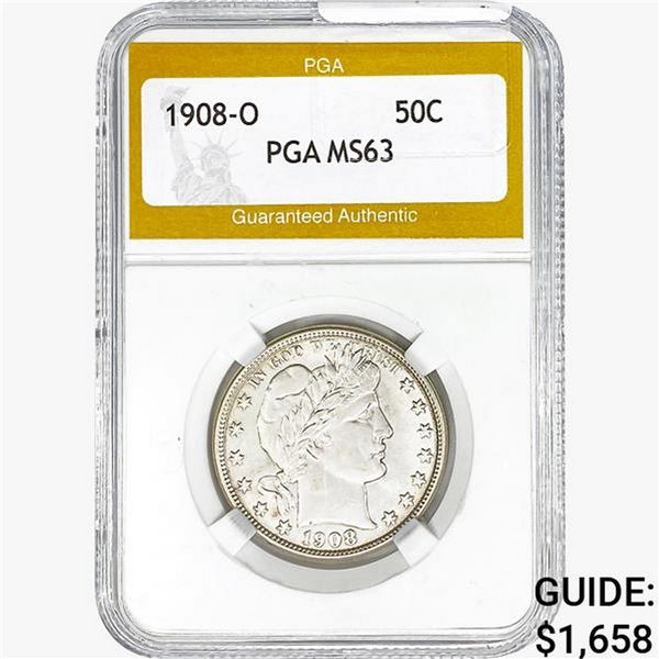 1908-O Barber Half Dollar PGA MS63