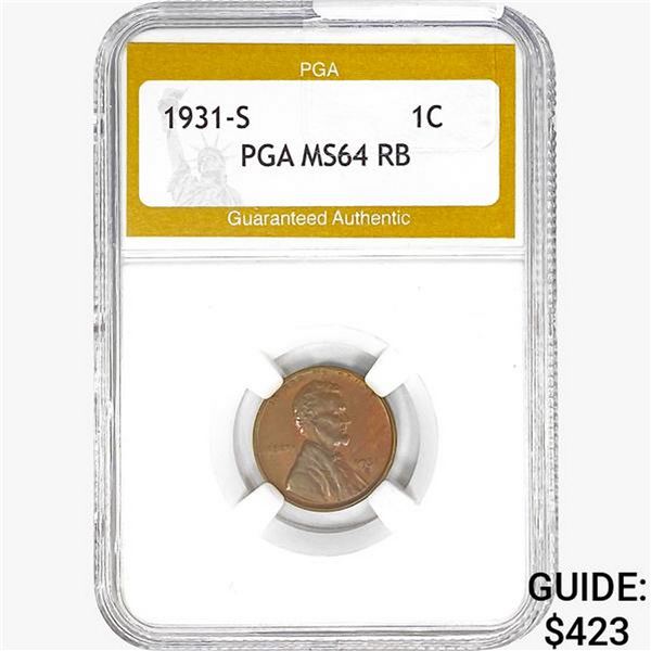 1931-S Wheat Cent PGA MS64 RB