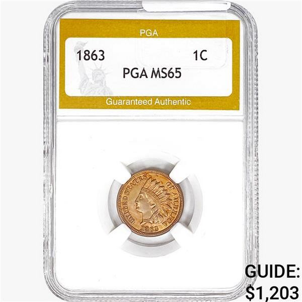 1863 Indian Head Cent PGA MS65