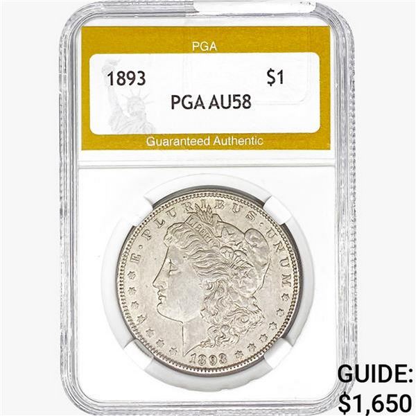 1893 Morgan Silver Dollar PGA AU58