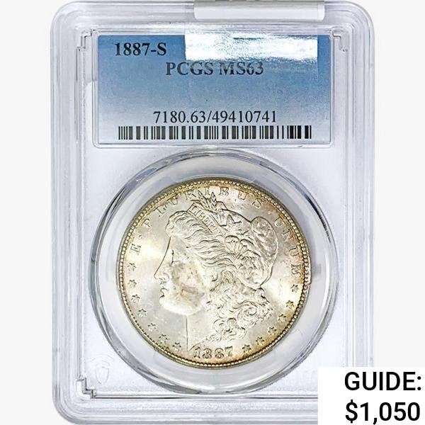 1887-S Morgan Silver Dollar PCGS MS63