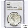 Image 1 : 1923-D Silver Peace Dollar NGC MS61