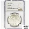 1923-D Silver Peace Dollar NGC AU58