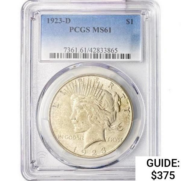 1923-D Silver Peace Dollar PCGS MS61