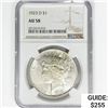 1923-D Silver Peace Dollar NGC AU58