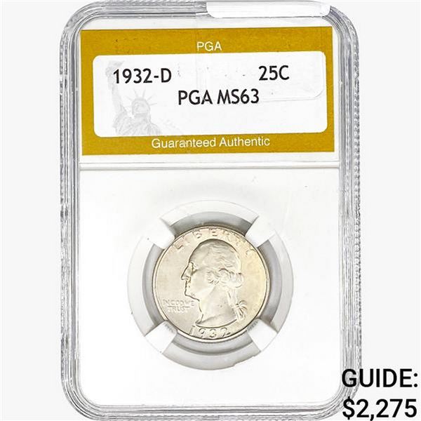 1932-D Washington Silver Quarter PGA MS63