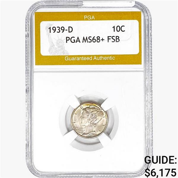 1939-D Mercury Silver Dime PGA MS68+ FSB