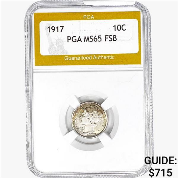 1917 Mercury Silver Dime PGA MS65 FSB