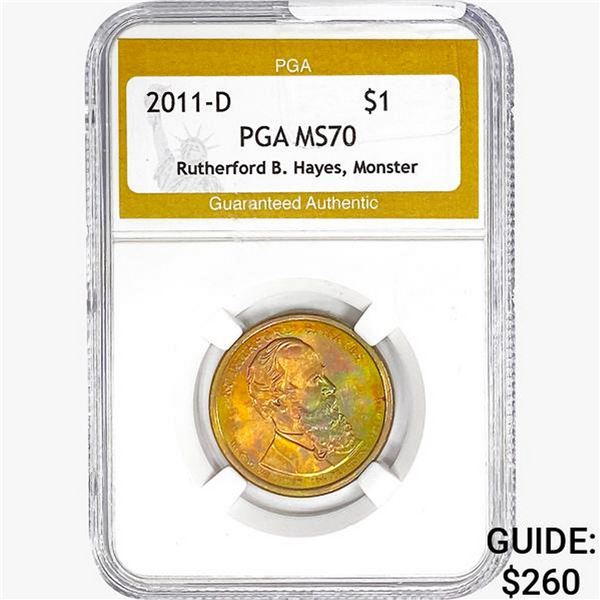 2011-D Rutherford B. Hayes Dollar PGA MS70 Monster