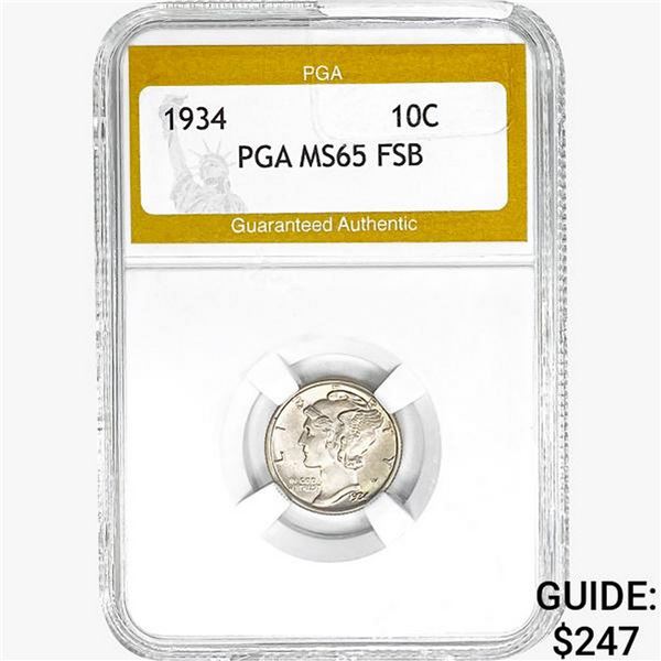 1934 Mercury Silver Dime PGA MS65 FSB