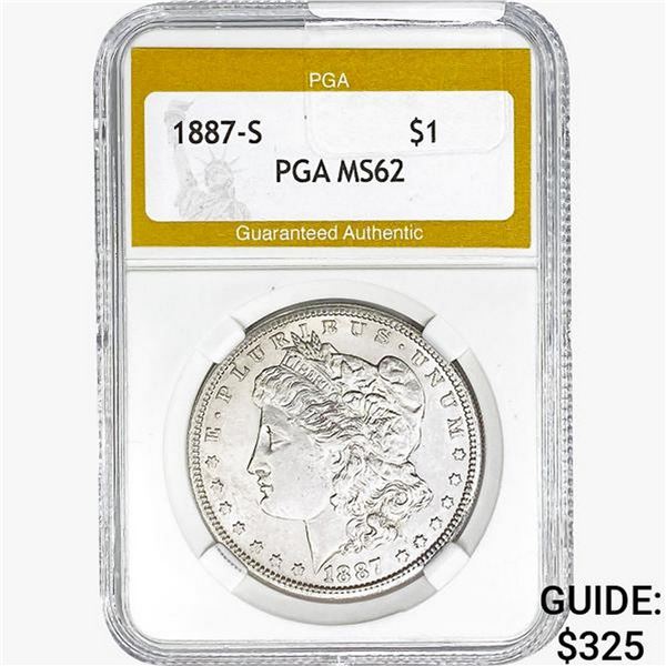 1887-S Morgan Silver Dollar PGA MS62
