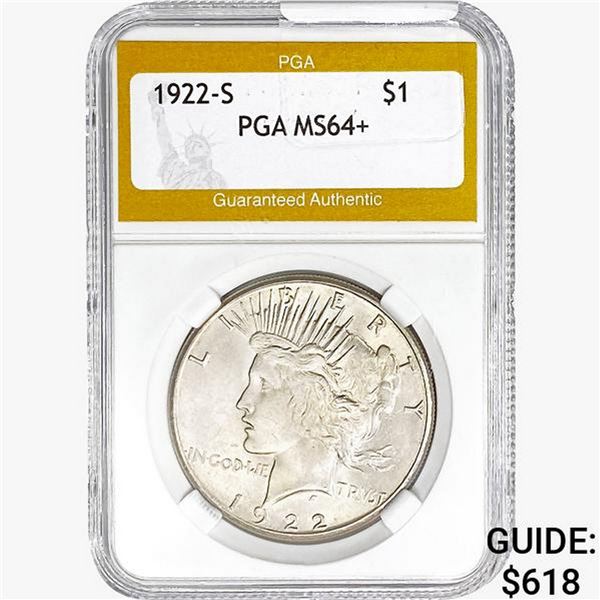 1922-S Silver Peace Dollar PGA MS64+