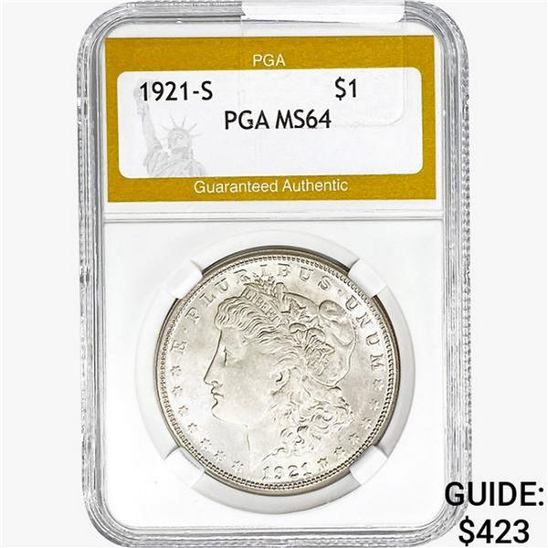 1921-S Morgan Silver Dollar PGA MS64