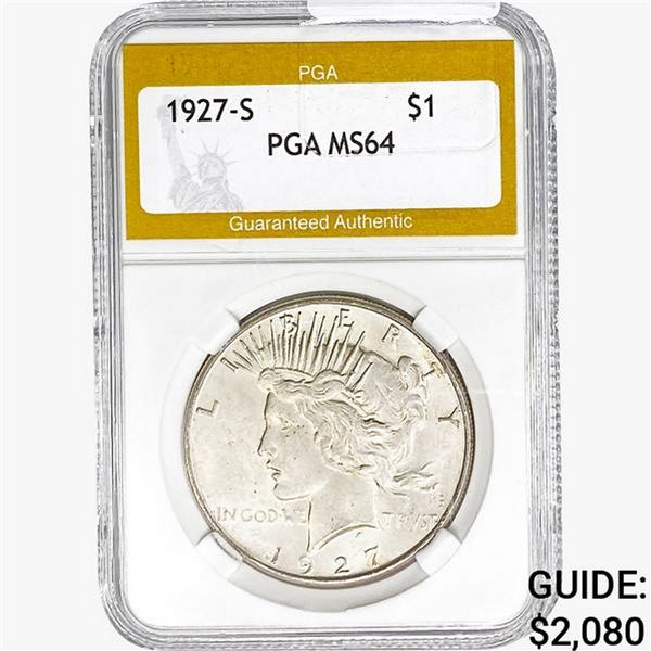 1927-S Silver Peace Dollar PGA MS64