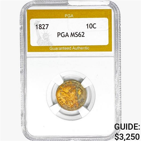 1827 Capped Bust Dime PGA MS62