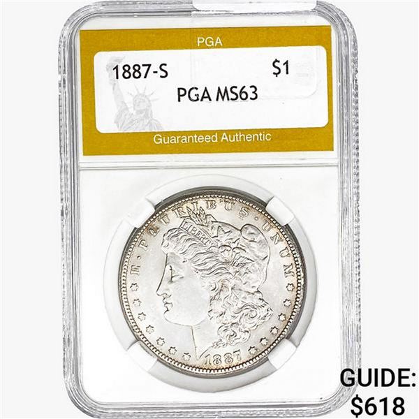1887-S Morgan Silver Dollar PGA MS63