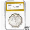 1887-S Morgan Silver Dollar PGA MS63