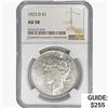 1923-D Silver Peace Dollar NGC AU58