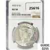 1923-D Silver Peace Dollar NGC AU58