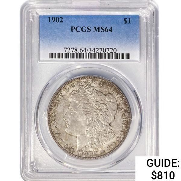 1902 Morgan Silver Dollar PCGS MS64